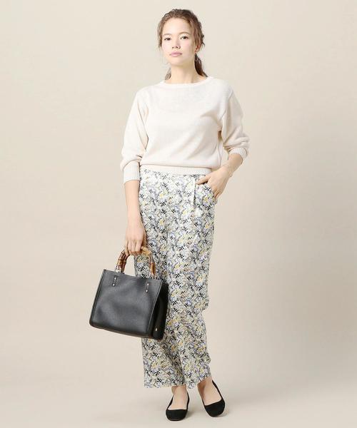ユナイテッドアローズ サテン 総柄 タック パンツ 36 極美品　2.4万円 BEAUTY&YOUTH UNITED ARROWS（ビューティーアンドユース