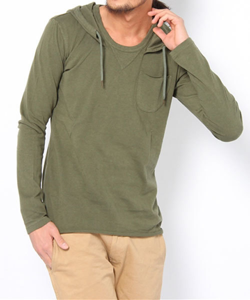 MR.OLIVE（ミスターオリーブ）の「OVERDYED BRAZIL COTTON / PULLOVER HOODED SHIRT（パーカー・メンズ・オレンジ/ターコイズブルー/オリーブ・SMALL/MEDIUM/LARGE）」の2枚目の写真