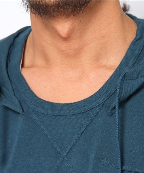 MR.OLIVE（ミスターオリーブ）の「OVERDYED BRAZIL COTTON / PULLOVER HOODED SHIRT（パーカー・メンズ・オレンジ/ターコイズブルー/オリーブ・SMALL/MEDIUM/LARGE）」の4枚目の写真