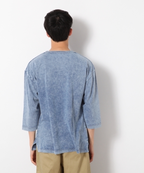 RAGEBLUE（レイジブルー）の「ケミカルドロップショルダークルー7分袖/793974（Tシャツ/カットソー・メンズ・ライトブルー/ブラック/ブルー・LARGE/MEDIUM/SMALL）」の5枚目の写真
