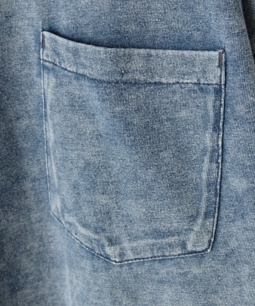 RAGEBLUE（レイジブルー）の「ケミカルドロップショルダークルー7分袖/793974（Tシャツ/カットソー・メンズ・ライトブルー/ブラック/ブルー・LARGE/MEDIUM/SMALL）」の7枚目の写真