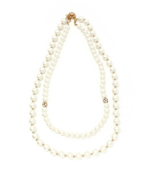 laboratory work（ラボラトリーワーク）の「ダブルパール 　ネックレス　【結婚式】（ネックレス・レディース・アイボリー/オフホワイト・フリー/MEDIUM）」の3枚目の写真