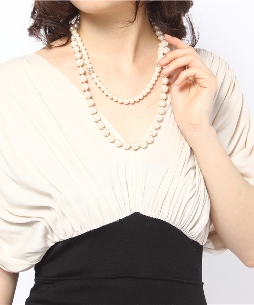 laboratory work（ラボラトリーワーク）の「ダブルパール 　ネックレス　【結婚式】（ネックレス・レディース・アイボリー/オフホワイト・フリー/MEDIUM）」の4枚目の写真