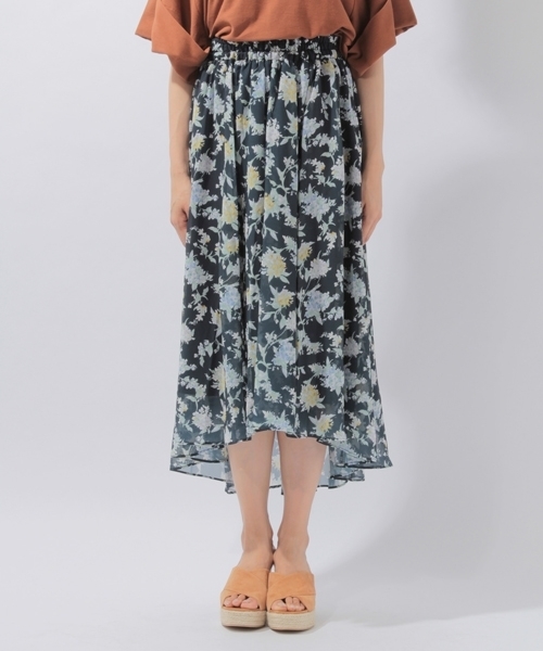 laboratory work（ラボラトリーワーク）の「花柄ロングスカート（スカート・レディース・ライトグレー/ネイビー/イエロー・MEDIUM）」の13枚目の写真