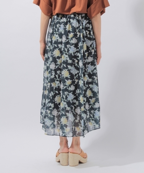 laboratory work（ラボラトリーワーク）の「花柄ロングスカート（スカート・レディース・ライトグレー/ネイビー/イエロー・MEDIUM）」の11枚目の写真