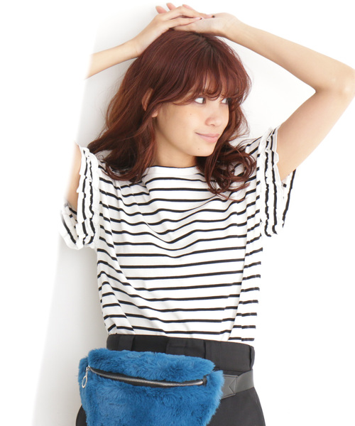 FREE'S MART(フリーズマート)の「フリルスリーブカットソー(Tシャツ/カットソー・レディース・ブラック/ホワイト/ホワイト系その他/ブラウン/ブルー・FREE)」の22枚目の写真