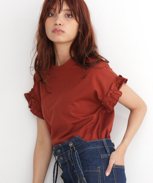 FREE'S MART(フリーズマート)の「フリルスリーブカットソー(Tシャツ/カットソー・レディース・ブラック/ホワイト/ホワイト系その他/ブラウン/ブルー・FREE)」の17枚目の写真