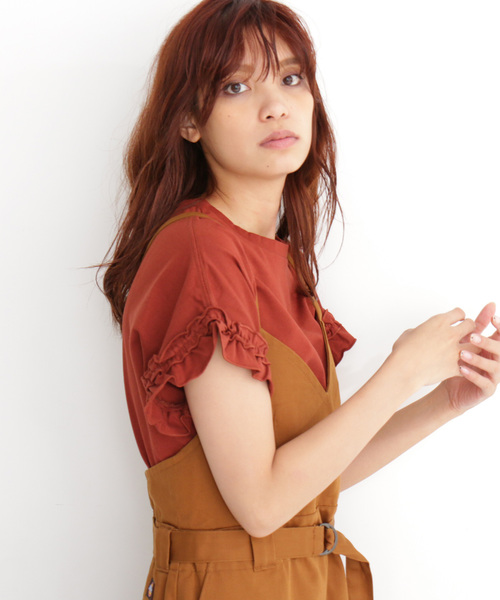 FREE'S MART(フリーズマート)の「フリルスリーブカットソー(Tシャツ/カットソー・レディース・ブラック/ホワイト/ホワイト系その他/ブラウン/ブルー・FREE)」の12枚目の写真