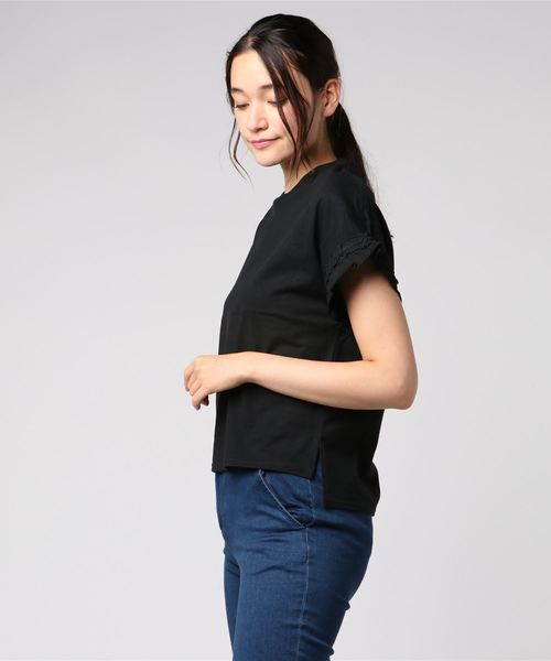 FREE'S MART(フリーズマート)の「フリルスリーブカットソー(Tシャツ/カットソー・レディース・ブラック/ホワイト/ホワイト系その他/ブラウン/ブルー・FREE)」の6枚目の写真