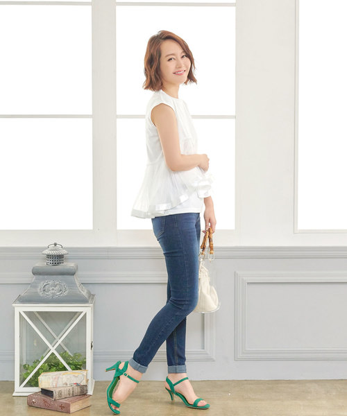 KOBE LETTUCE（コウベレタス）の「チュールレイヤードフレンチスリーブカットソー＊レディース/トップス/Tシャツ[C3381]神戸レタス（Tシャツ/カットソー・レディース・オフホワイト/ブラック・FREE）」の9枚目の写真