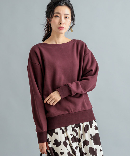 RIVE DROITE（リヴドロワ）の「【洗える】ボートネックヘビー裏毛カットソー（Tシャツ/カットソー・レディース・ボルドー/ネイビー・FREE）」の5枚目の写真