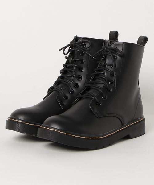 KOBE LETTUCE（コウベレタス）の「[エナメル/スムース]8ホールレースアップボリュームワークブーツ＊レディース/シューズ/ショートブーツ[I1626]神戸レタス（ブーツ・レディース・ブラック/ブラック系その他/ワイン・LL/S/M/L）」の6枚目の写真