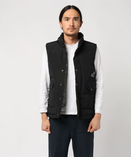 go slow caravan（ゴースローキャラバン）の「ヘビーフラットダウンベスト（ダウンベスト・メンズ・カーキ/ブラック・MEDIUM/LARGE）」の10枚目の写真