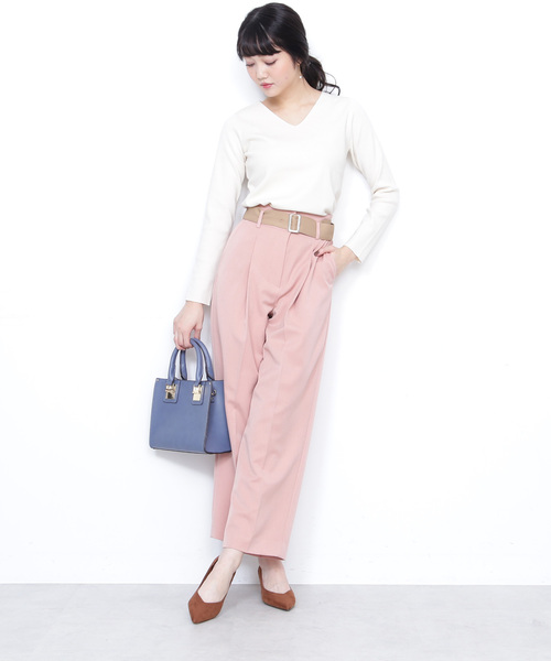 N.（N. Natural Beauty Basic）（エヌエヌナチュラルビューティーベーシック）の「ウォーム総針Ｖネックニット（ニット/セーター・レディース・ホワイト/ブラック/グレー/ホワイト系その他/パープル/ピンク・MEDIUM）」の16枚目の写真