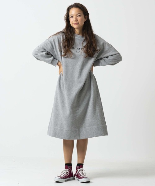 Milkfed ミルクフェド の Line Heart Sweat Dress ワンピース Wear