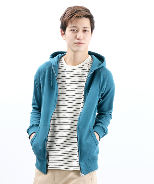 WEGO（ウィゴー）の「WEGO/カラーZIPパーカー（パーカー・メンズ・杢グレー/グリーン系その他/パープル/レッド/ネイビー/ブルー系その他/ブルー/ターコイズブルー/オフホワイト/ブラック/グリーン・SMALL/LARGE/MEDIUM）」の7枚目の写真