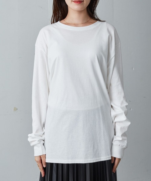 Champion(チャンピオン)の「【Champion Authentic T-SHIRTS】チャンピオン スーパーオーバーサイズ コットン L/S Tシャツ ロンT(Tシャツ/カットソー・レディース・ブラック/ホワイト/ネイビー/グレー/レッド/ロイヤルブルー・M/L/S/XL)」の10枚目の写真