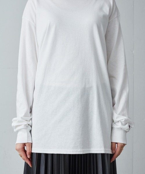 Champion(チャンピオン)の「【Champion Authentic T-SHIRTS】チャンピオン スーパーオーバーサイズ コットン L/S Tシャツ ロンT(Tシャツ/カットソー・レディース・ブラック/ホワイト/ネイビー/グレー/レッド/ロイヤルブルー・M/L/S/XL)」の14枚目の写真