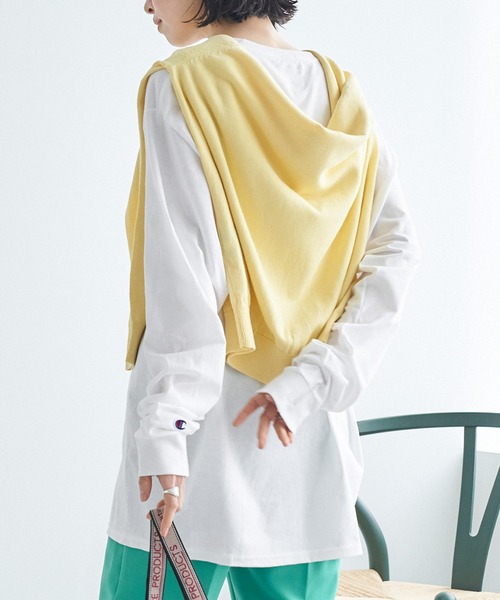 Champion(チャンピオン)の「【Champion Authentic T-SHIRTS】チャンピオン スーパーオーバーサイズ コットン L/S Tシャツ ロンT(Tシャツ/カットソー・レディース・ブラック/ホワイト/ネイビー/グレー/レッド/ロイヤルブルー・M/L/S/XL)」の20枚目の写真