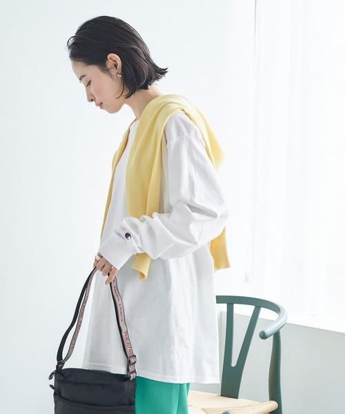 Champion(チャンピオン)の「【Champion Authentic T-SHIRTS】チャンピオン スーパーオーバーサイズ コットン L/S Tシャツ ロンT(Tシャツ/カットソー・レディース・ブラック/ホワイト/ネイビー/グレー/レッド/ロイヤルブルー・M/L/S/XL)」の21枚目の写真