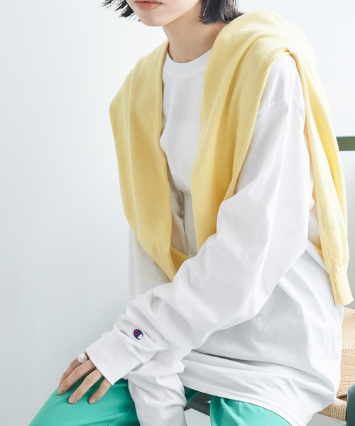 Champion(チャンピオン)の「【Champion Authentic T-SHIRTS】チャンピオン スーパーオーバーサイズ コットン L/S Tシャツ ロンT(Tシャツ/カットソー・レディース・ブラック/ホワイト/ネイビー/グレー/レッド/ロイヤルブルー・M/L/S/XL)」の18枚目の写真