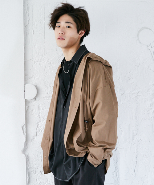 kutir（クティール）の「フードシャツブルゾン（ブルゾン・メンズ・ベージュ/ブラック・MEDIUM/LARGE）」の8枚目の写真