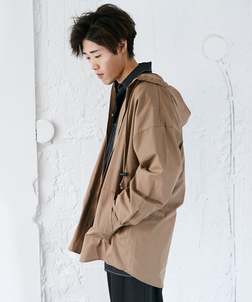 kutir（クティール）の「フードシャツブルゾン（ブルゾン・メンズ・ベージュ/ブラック・MEDIUM/LARGE）」の10枚目の写真