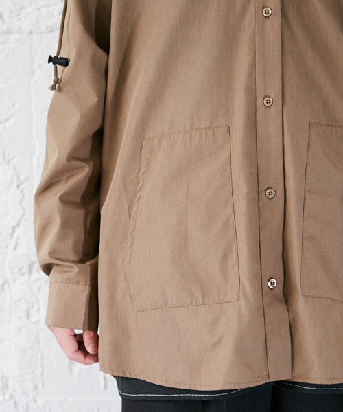 kutir（クティール）の「フードシャツブルゾン（ブルゾン・メンズ・ベージュ/ブラック・MEDIUM/LARGE）」の13枚目の写真