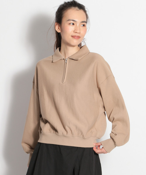 niko and...（ニコアンド）の「裏毛スキッパープルオーバー（Tシャツ/カットソー・レディース・ベージュ/ネイビー/グリーン・MEDIUM/LARGE）」の2枚目の写真