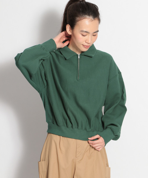 niko and...（ニコアンド）の「裏毛スキッパープルオーバー（Tシャツ/カットソー・レディース・ベージュ/ネイビー/グリーン・MEDIUM/LARGE）」の3枚目の写真