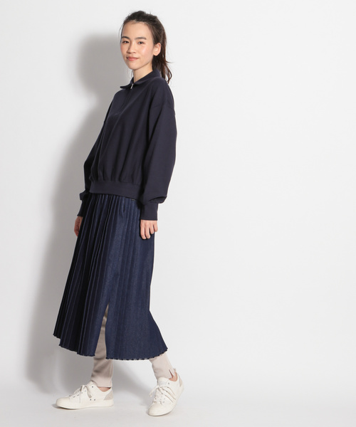 niko and...（ニコアンド）の「裏毛スキッパープルオーバー（Tシャツ/カットソー・レディース・ベージュ/ネイビー/グリーン・MEDIUM/LARGE）」の12枚目の写真