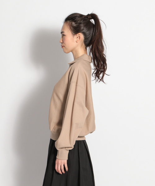 niko and...（ニコアンド）の「裏毛スキッパープルオーバー（Tシャツ/カットソー・レディース・ベージュ/ネイビー/グリーン・MEDIUM/LARGE）」の5枚目の写真