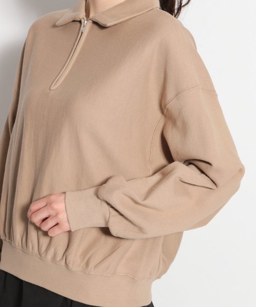 niko and...（ニコアンド）の「裏毛スキッパープルオーバー（Tシャツ/カットソー・レディース・ベージュ/ネイビー/グリーン・MEDIUM/LARGE）」の4枚目の写真