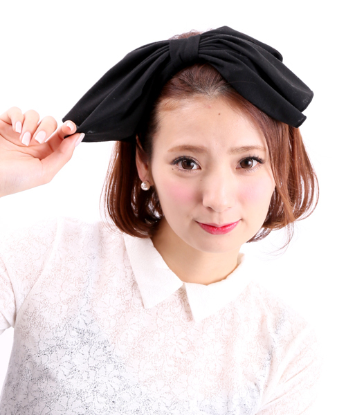 WEGO(ウィゴー)の「WEGO/ボリュームリボンターバン(ヘアバンド・レディース・ブラック/ライトグレー/ネイビー/パープル/レッド・FREE)」の2枚目の写真