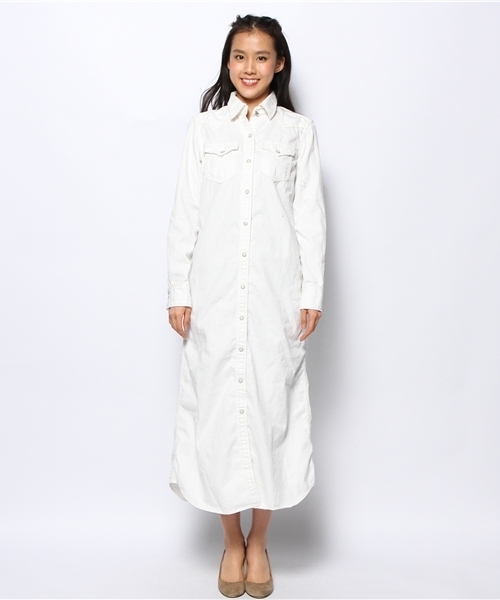 goa（ゴア）の「6OZ　ﾎﾜｲﾄﾃﾞﾆﾑﾛﾝｸﾞｼｬﾂ（シャツ/ブラウス・レディース・ホワイト・FREE）」の2枚目の写真