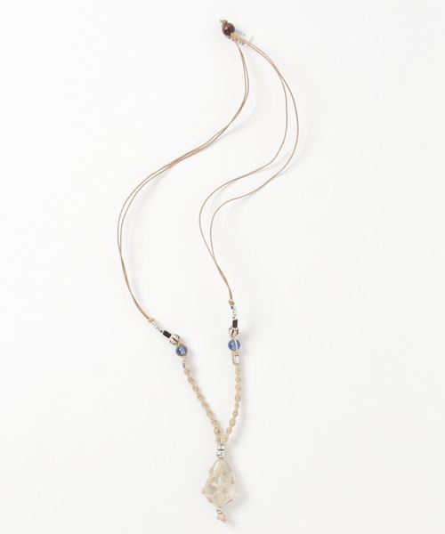 チャイハネ（チャイハネ）の「【チャイハネ】浮き玉風ガラスビーズMEN'Sネックレス（ネックレス・メンズ・ブラック/ブルー/クリア/グリーン/オレンジ・FREE）」の5枚目の写真