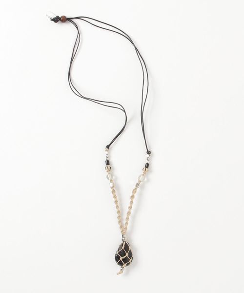 チャイハネ（チャイハネ）の「【チャイハネ】浮き玉風ガラスビーズMEN'Sネックレス（ネックレス・メンズ・ブラック/ブルー/クリア/グリーン/オレンジ・FREE）」の8枚目の写真