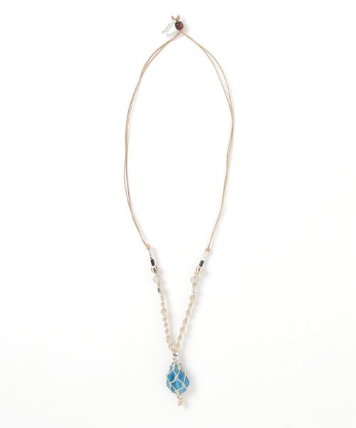 チャイハネ（チャイハネ）の「【チャイハネ】浮き玉風ガラスビーズMEN'Sネックレス（ネックレス・メンズ・ブラック/ブルー/クリア/グリーン/オレンジ・FREE）」の6枚目の写真