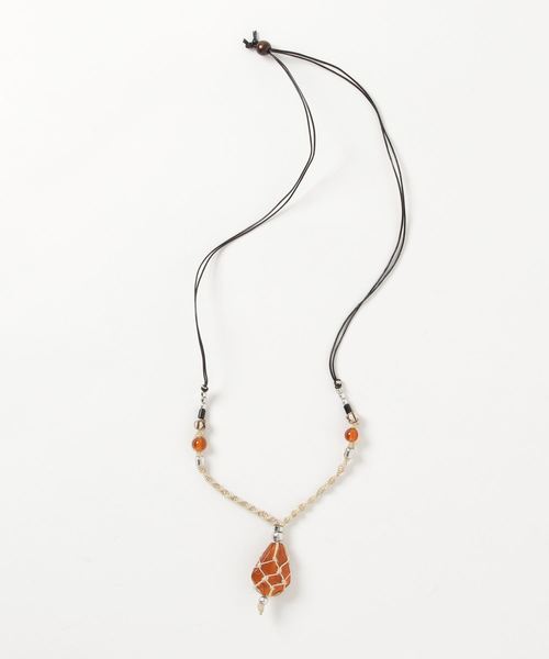 チャイハネ（チャイハネ）の「【チャイハネ】浮き玉風ガラスビーズMEN'Sネックレス（ネックレス・メンズ・ブラック/ブルー/クリア/グリーン/オレンジ・FREE）」の11枚目の写真