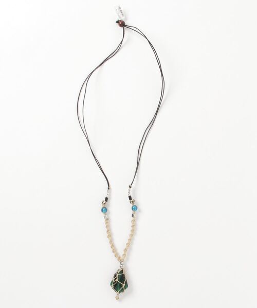 チャイハネ（チャイハネ）の「【チャイハネ】浮き玉風ガラスビーズMEN'Sネックレス（ネックレス・メンズ・ブラック/ブルー/クリア/グリーン/オレンジ・FREE）」の10枚目の写真