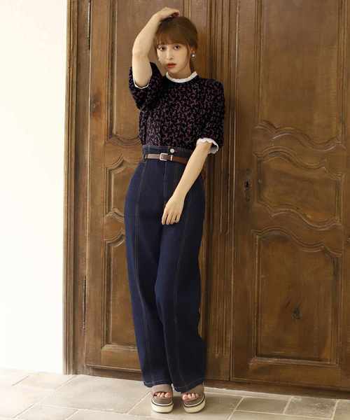 one after another NICE CLAUP(ワンアフターアナザーナイスクラップ)の「レース付きプチハイFlowerブラウス(シャツ/ブラウス・レディース・アイボリー/ホワイト系その他/ブラック/ブラック系その他・FREE)」の5枚目の写真