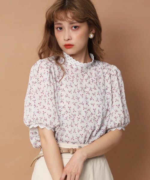 one after another NICE CLAUP(ワンアフターアナザーナイスクラップ)の「レース付きプチハイFlowerブラウス(シャツ/ブラウス・レディース・アイボリー/ホワイト系その他/ブラック/ブラック系その他・FREE)」の18枚目の写真