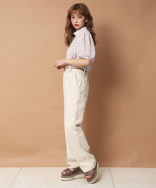 one after another NICE CLAUP(ワンアフターアナザーナイスクラップ)の「レース付きプチハイFlowerブラウス(シャツ/ブラウス・レディース・アイボリー/ホワイト系その他/ブラック/ブラック系その他・FREE)」の20枚目の写真