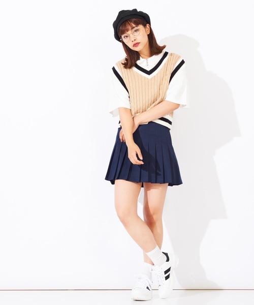 WEGO（ウィゴー）の「WEGO/無地プリーツミニスカート（スカート・レディース・ブラック/ネイビー/パープル・X-SMALL/MEDIUM/SMALL/LARGE）」の7枚目の写真