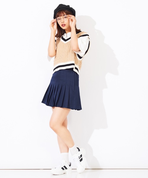 WEGO（ウィゴー）の「WEGO/無地プリーツミニスカート（スカート・レディース・ブラック/ネイビー/パープル・X-SMALL/MEDIUM/SMALL/LARGE）」の8枚目の写真