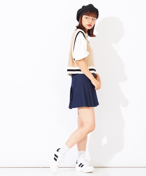 WEGO（ウィゴー）の「WEGO/無地プリーツミニスカート（スカート・レディース・ブラック/ネイビー/パープル・X-SMALL/MEDIUM/SMALL/LARGE）」の9枚目の写真