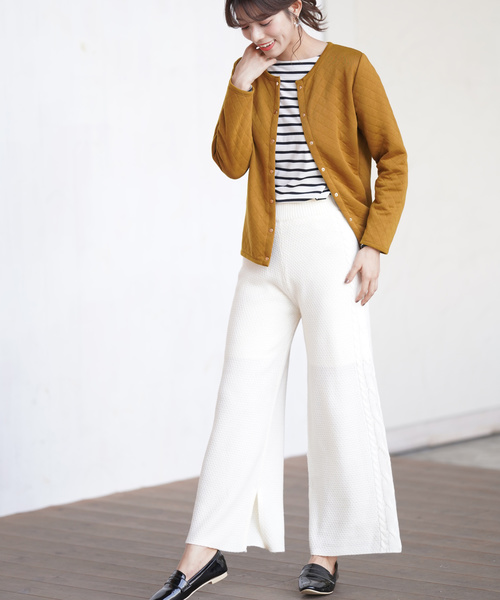 rps（アールピーエス）の「ケーブル編みニットパンツ（その他パンツ・レディース・ベージュ/ネイビー/アイボリー・M）」の8枚目の写真