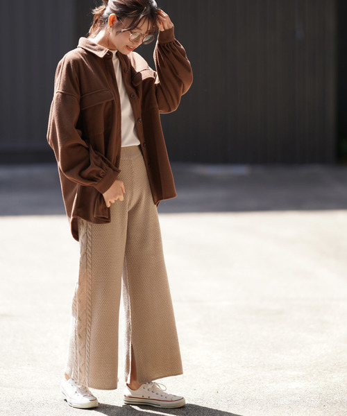 rps（アールピーエス）の「ケーブル編みニットパンツ（その他パンツ・レディース・ベージュ/ネイビー/アイボリー・M）」の11枚目の写真