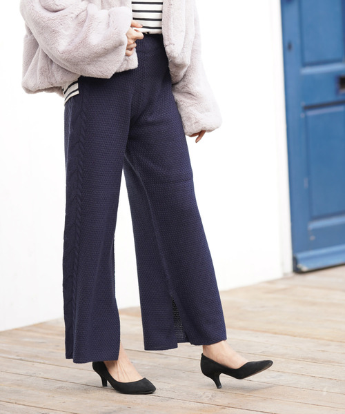 rps（アールピーエス）の「ケーブル編みニットパンツ（その他パンツ・レディース・ベージュ/ネイビー/アイボリー・M）」の13枚目の写真