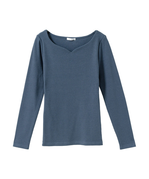 Newlyme（ニューリーミー）の「ハートネックリブトップス（Tシャツ/カットソー・レディース・ホワイト/ブラック/グレー/ピンク/ブルー/モカ/ラベンダー/グリーン系その他・MEDIUM/LARGE）」の6枚目の写真